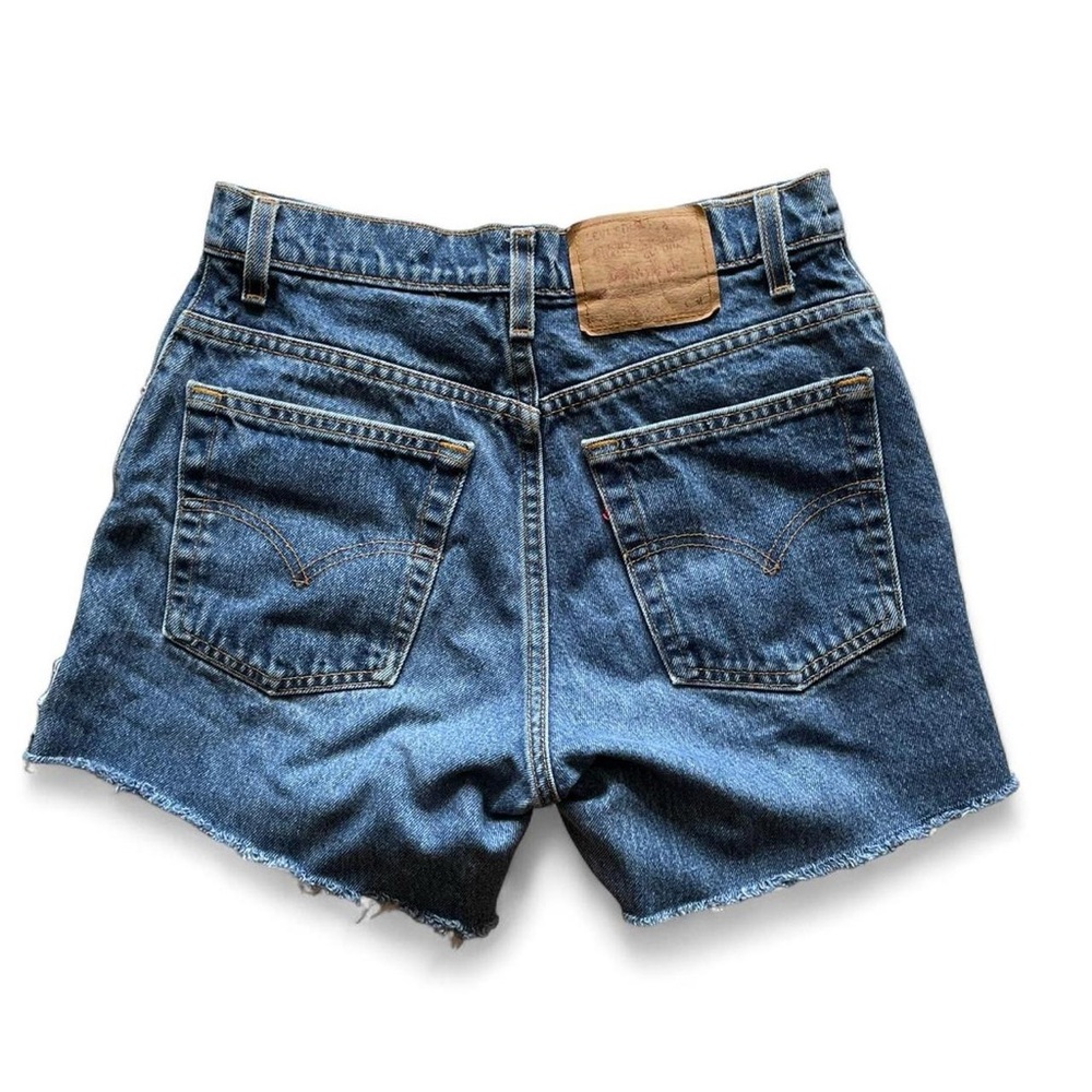 Vintage Levi's High Rise Dark Wash Blue Jean Cut-Off Shorts